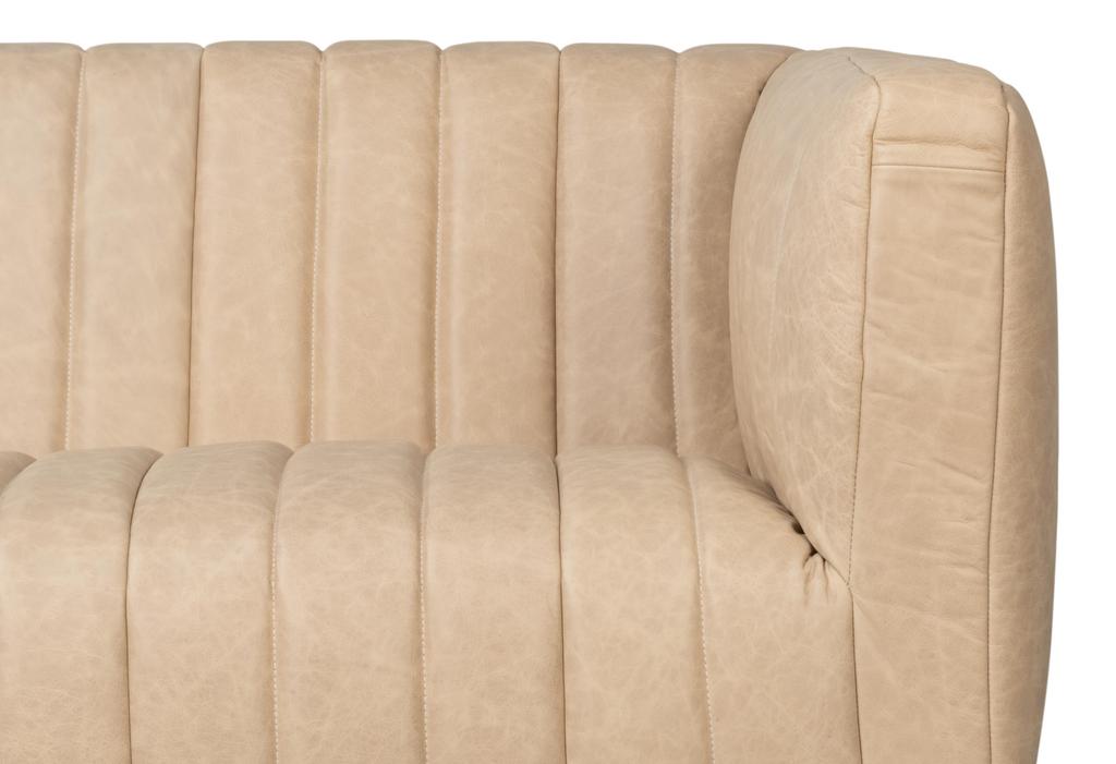 Denys White Leather Sofa - Ornate Home