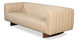 Denys White Leather Sofa - Ornate Home