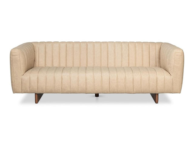 Denys White Leather Sofa - Ornate Home