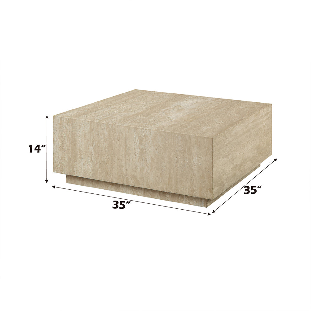 Deon Beige Travertine Coffee Table - Ornate Home