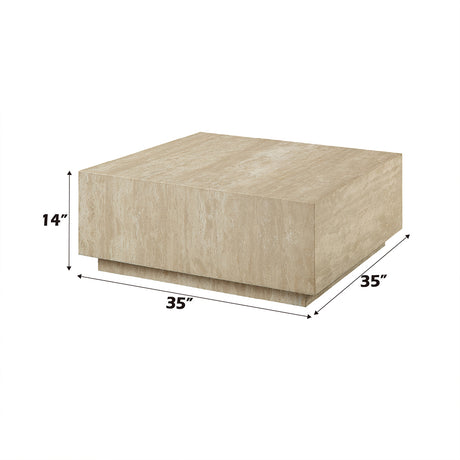 Deon Beige Travertine Coffee Table - Ornate Home