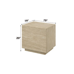 Deon Beige Travertine End Table - Ornate Home
