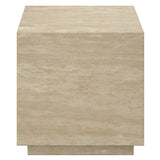 Deon Beige Travertine End Table - Ornate Home