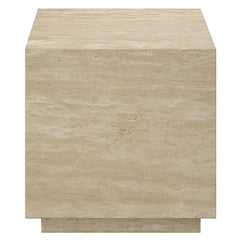 Deon Beige Travertine End Table - Ornate Home