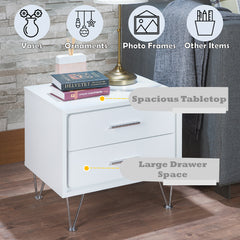 Deoss White Nightstand/Accent Table - Ornate Home