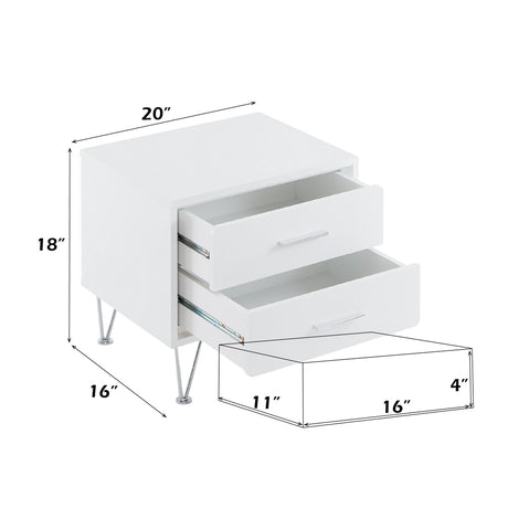 Deoss White Nightstand/Accent Table - Ornate Home