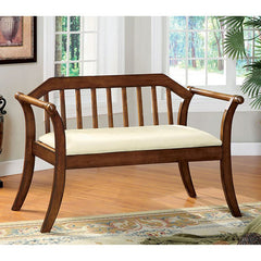 Derby Dark Oak/Beige Bench - Ornate Home