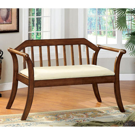 Derby Dark Oak/Beige Bench - Ornate Home