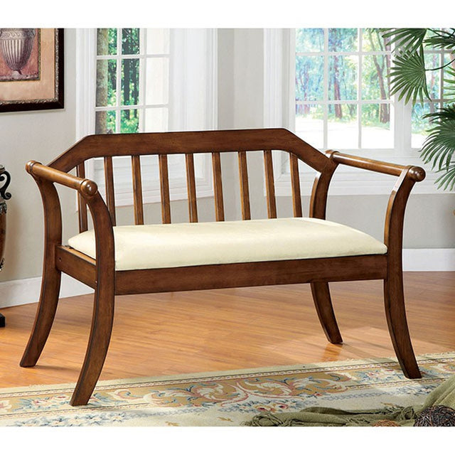 Derby Dark Oak/Beige Bench - Ornate Home