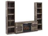 Derekson Multi Gray 3-Piece Entertainment Center with Electric Fireplace - Ornate Home