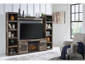Derekson Multi Gray 4-Piece Entertainment Center with Electric Fireplace (Online Special Price) - Ornate Home
