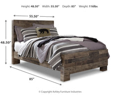 Derekson Multi Gray Full Panel Bed, Dresser and Mirror - Ornate Home