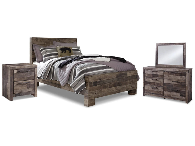 Derekson Multi Gray Full Panel Bedroom Set with Dresser, Mirror and Nightstand (Online Special Price) - Ornate Home
