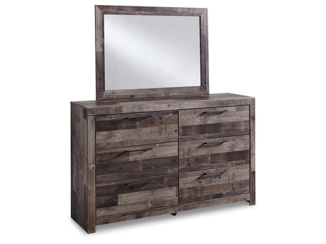 Derekson Multi Gray Full Panel Bedroom Set with Dresser, Mirror and Nightstand - Ornate Home