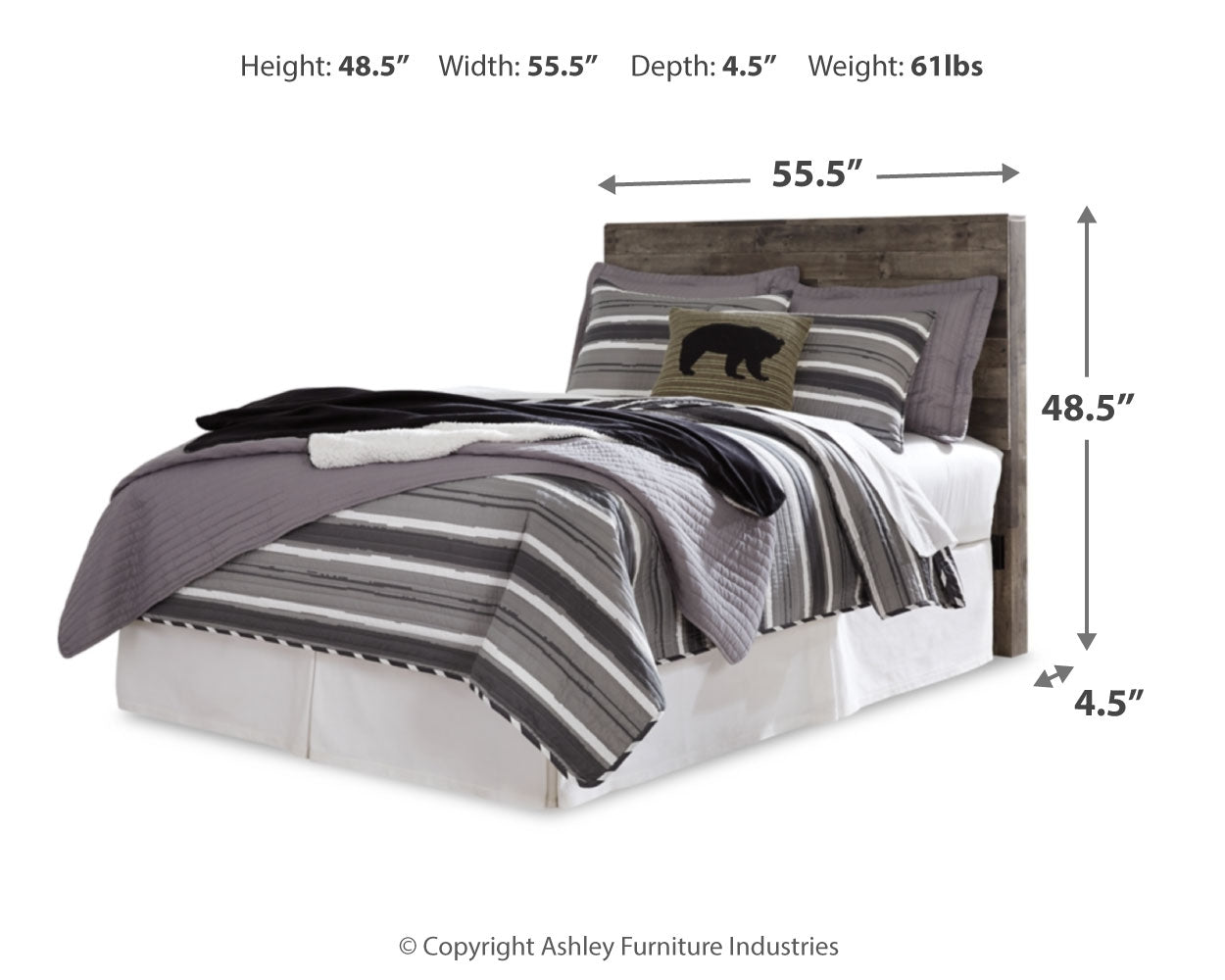 Derekson Multi Gray Full Panel Headboard, Chest and Nightstand (Online Special Price) - Ornate Home