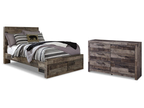 Derekson Multi Gray Full Panel Storage Bedroom Set with Dresser (Online Special Price) - Ornate Home