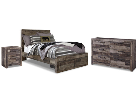 Derekson Multi Gray Full Storage Bed, Dresser and Nightstand - Ornate Home