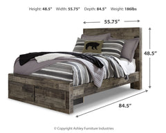 Derekson Multi Gray Full Storage Bed, Dresser and Nightstand - Ornate Home