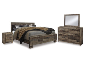 Derekson Multi Gray King Panel Bed, Dresser, Mirror and Nightstand (Online Special Price) - Ornate Home