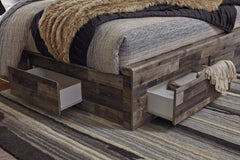 Derekson Multi Gray King Panel Bed w/ 4 Storage Drawers - Ornate Home