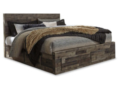 Derekson Multi Gray King Panel Bed w/ 6 Storage Drawers - Ornate Home