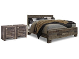 Derekson Multi Gray King Panel Bedroom Set with 2 Nightstands (Online Special Price) - Ornate Home