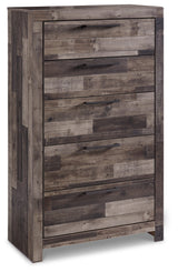 Derekson Multi Gray King Panel Bedroom Set with Dresser, Mirror and Chest (Online Special Price) - Ornate Home
