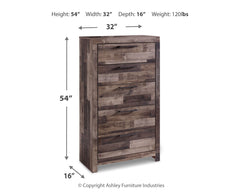 Derekson Multi Gray King Panel Bedroom Set with Dresser, Mirror and Chest - Ornate Home