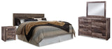 Derekson Multi Gray King Panel Headboard, Dresser, Mirror and Nightstand - Ornate Home