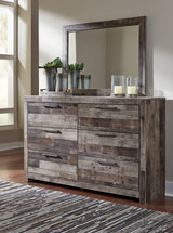 Derekson Multi Gray King Panel Storage Bed, Dresser, Mirror, Chest and 2 Nightstands (Online Special Price) - Ornate Home