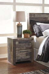 Derekson Multi Gray King Panel Storage Bed, Dresser, Mirror, Chest and 2 Nightstands - Ornate Home
