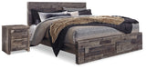 Derekson Multi Gray King Panel Storage Bedroom Set with 2 Nightstands (Online Special Price) - Ornate Home