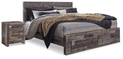 Derekson Multi Gray King Panel Storage Bedroom Set with 2 Nightstands - Ornate Home