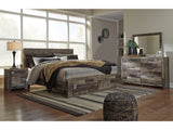 Derekson Multi Gray King Panel Storage Bedroom Set with Dresser, Mirror and Nightstand (Online Special Price) - Ornate Home