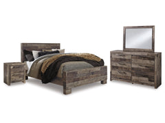 Derekson Multi Gray Queen Bed with Mirrored Dresser and Nightstand - Ornate Home
