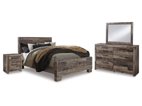 Derekson Multi Gray Queen Bed with Mirrored Dresser and Nightstand - Ornate Home