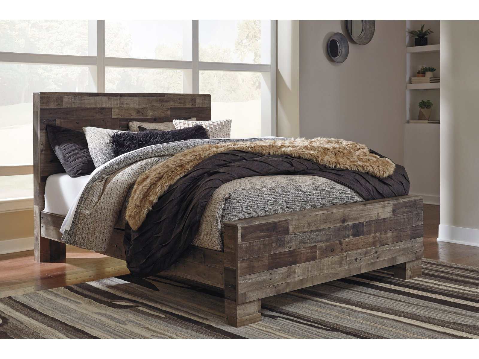 Derekson Multi Gray Queen Panel Bed (Online Special Price) - Ornate Home