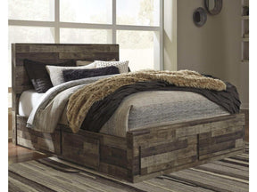 Derekson Multi Gray Queen Panel Bed w/ 4 Storage Drawers (Online Special Price) - Ornate Home
