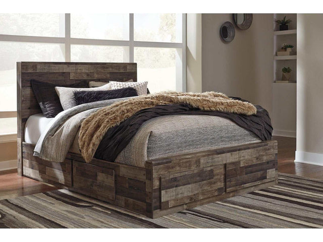Derekson Multi Gray Queen Panel Bed w/ 6 Storage Drawers (Online Special Price) - Ornate Home
