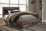 Derekson Multi Gray Queen Panel Bed with 2 Storage Drawers (Online Special Price) - Ornate Home