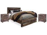 Derekson Multi Gray Queen Panel Storage Bedroom Set with 2 Nightstands (Online Special Price) - Ornate Home