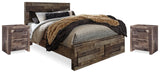 Derekson Multi Gray Queen Panel Storage Bedroom Set with 2 Nightstands (Online Special Price) - Ornate Home