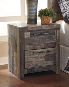 Derekson Multi Gray Queen Panel Storage Bedroom Set with Dresser, Mirror and 2 Nightstands - Ornate Home