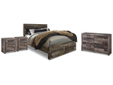 Derekson Multi Gray Queen Panel Storage Bedroom Set with Dresser and 2 Nightstands - Ornate Home