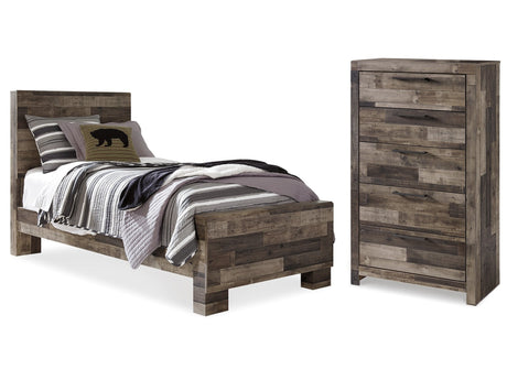 Derekson Multi Gray Twin Panel Bedroom Set with Chest - Ornate Home