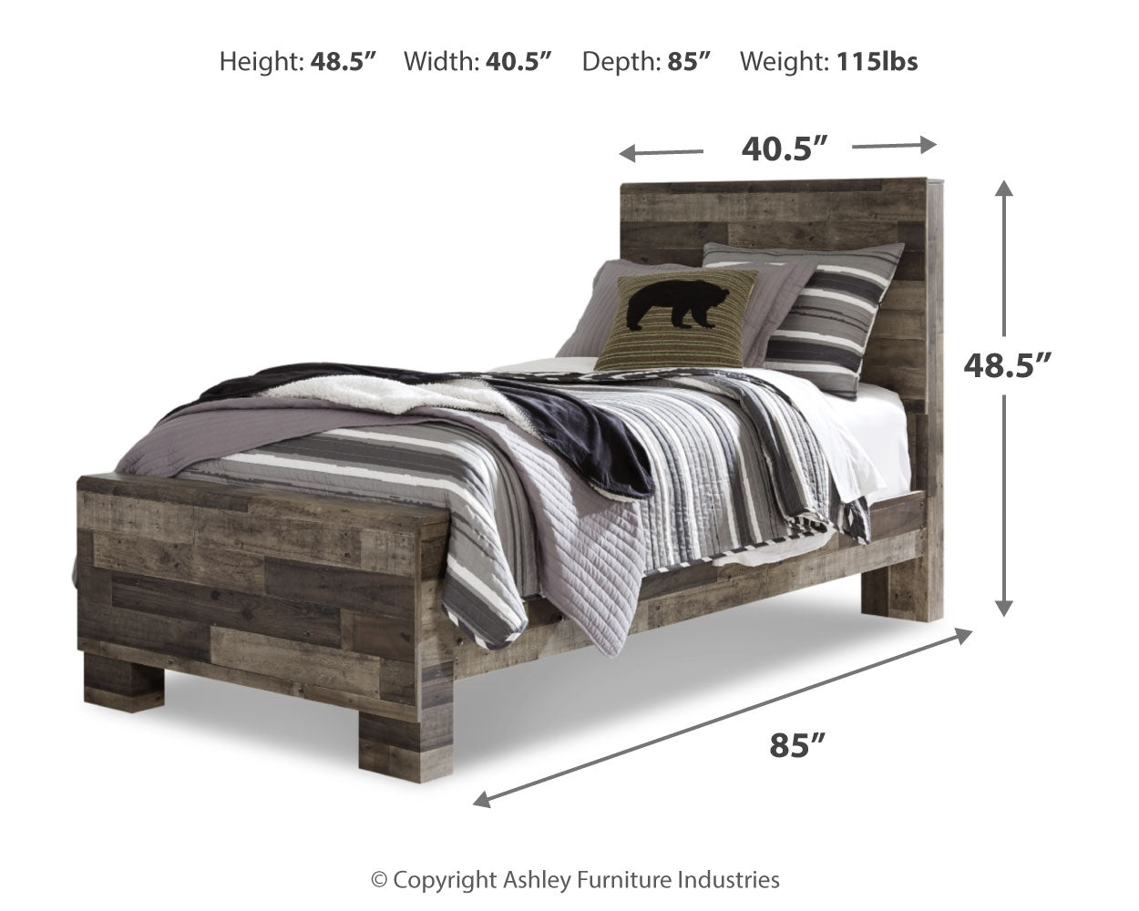 Derekson Multi Gray Twin Panel Bedroom Set with Dresser (Online Special Price) - Ornate Home