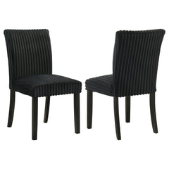 Dermott Black Upholstered Parson Dining Side Chair (Set of 2) - Ornate Home
