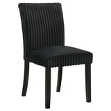 Dermott Black Upholstered Parson Dining Side Chair (Set of 2) - Ornate Home