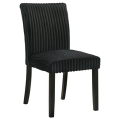 Dermott Black Upholstered Parson Dining Side Chair (Set of 2) - Ornate Home