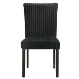 Dermott Black Upholstered Parson Dining Side Chair (Set of 2) - Ornate Home
